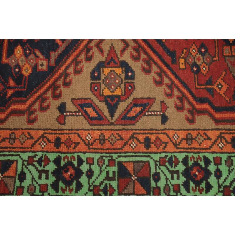 Hand Knotted Oriental 100% Wool Carpet Traditional Tribal Brown Ardebil Runner Rug - 10' 6'' X 3' 4''