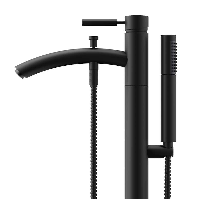Wyndham Collection Taron Floor Mounted Tub Filler with Built-In
