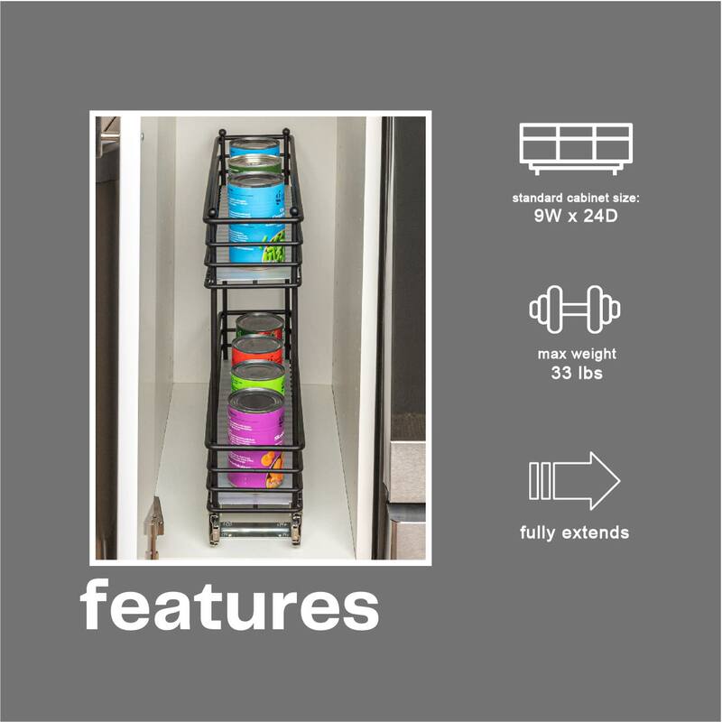 Household Essentials Slide-Out Storage Organizer - 2-Tier Design