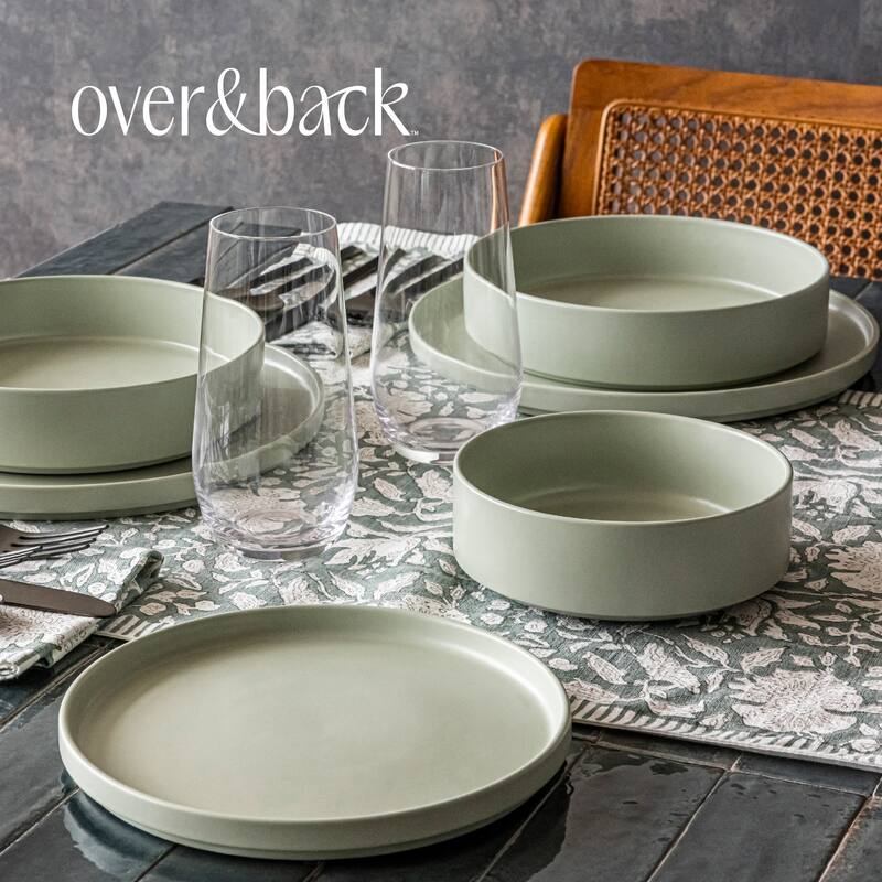 over&back Stackable 40oz Semi-Matte Stoneware Dinner Bowls