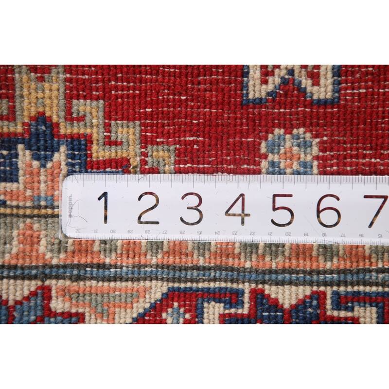 Red Kazak Runner Rug Hand-Knotted Wool Carpet - 2'8" x 8'0"