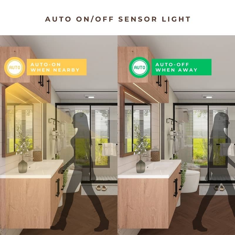 Victoria 24 Inches Floating Top Cabinet with Smart Motion Sensor Light - 23.9