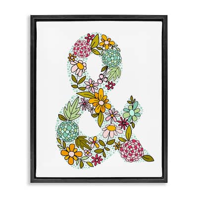 Stupell Hydrangea Florals Ampersand Framed Floater Canvas Wall Art Design By Mandy Ford Art + Illustration