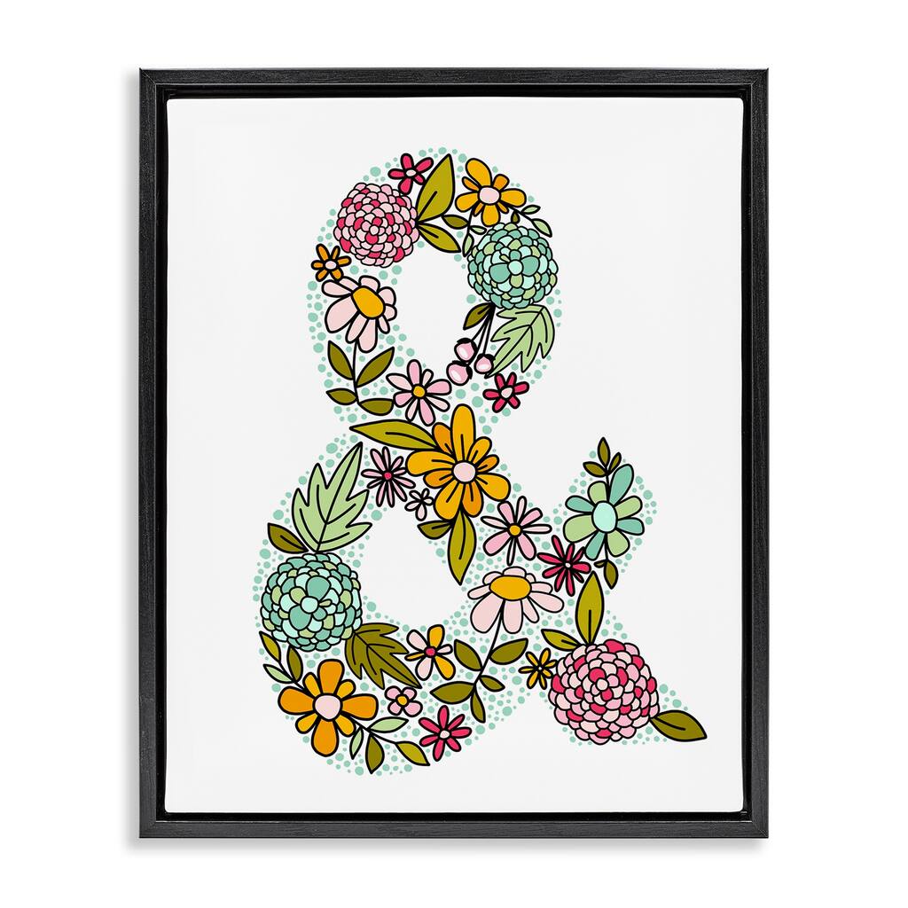 Stupell Hydrangea Florals Ampersand Framed Floater Canvas Wall Art Design By Mandy Ford Art + Illustration