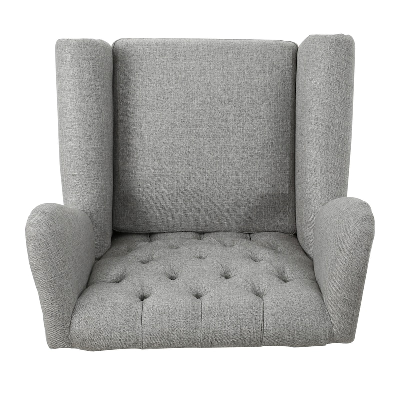 Modern 30" High Back Upholstered Button Tufted Accent Chair with Nailheads for Living Room