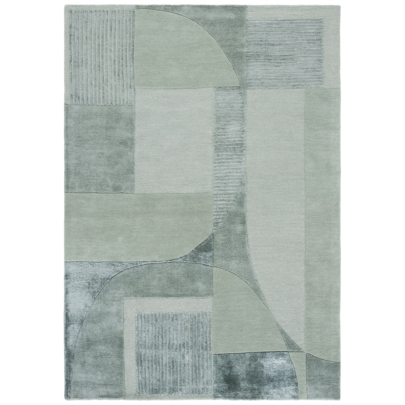 SAFAVIEH Handmade Fifth Avenue Theresine Mid-Century Modern Viscose Rug - Sage/Beige - 6' Square