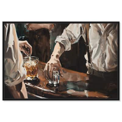 Notoriart Together For Drinks Framed Bar Cart Art For Men