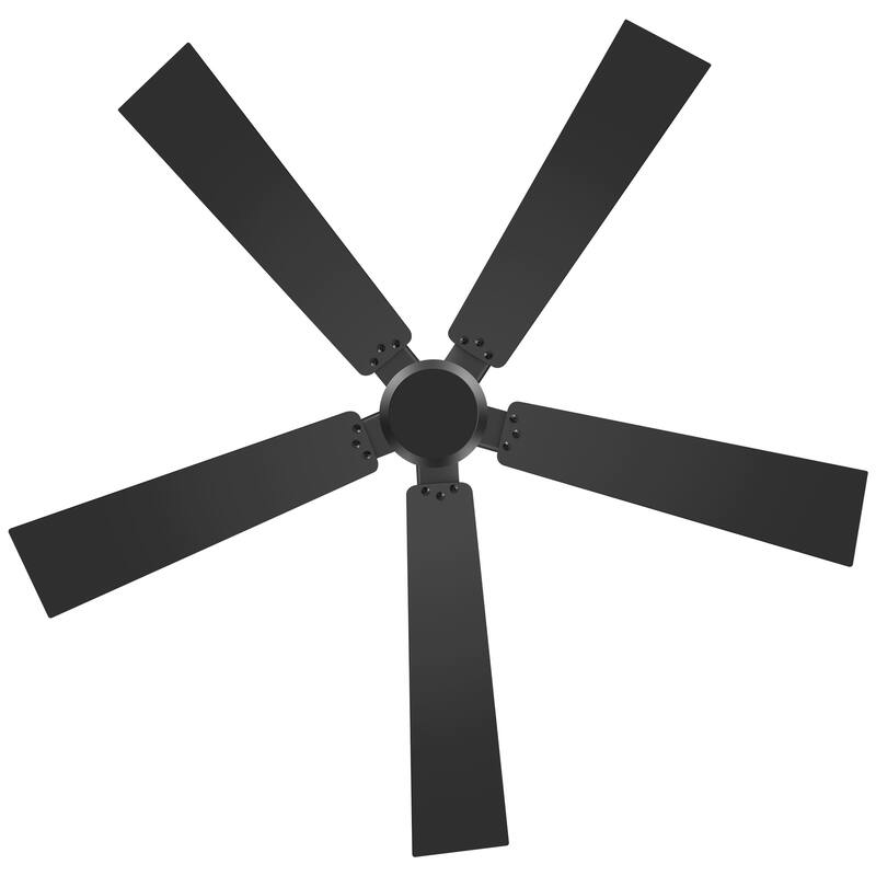 2 Set 42-inch Flush Mount Ceiling Fan No Light with Remote(5 Reversible Blades)
