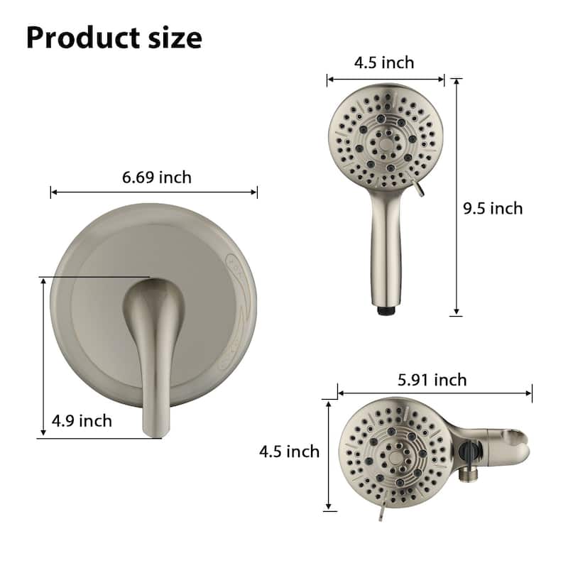 Classic High Pressure Single Handle 6-Spray Patterns Rain shower Head with Handheld Shower (Valve Included)