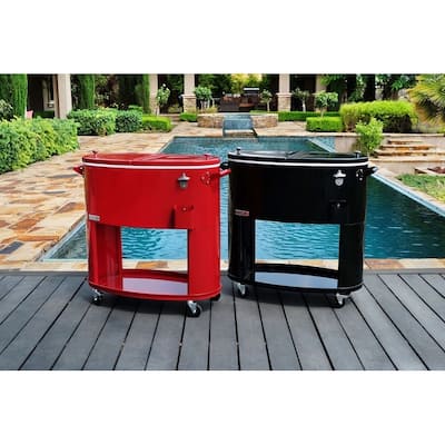 Permasteel 80-Qt Sporty Oval Outdoor Rolling Patio Cooler with Wheels