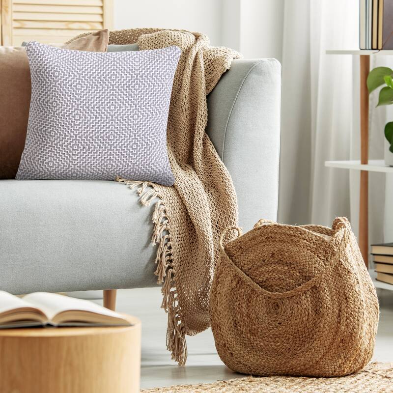 Sevita Diamond Delight Woven Geometric Throw Pillow
