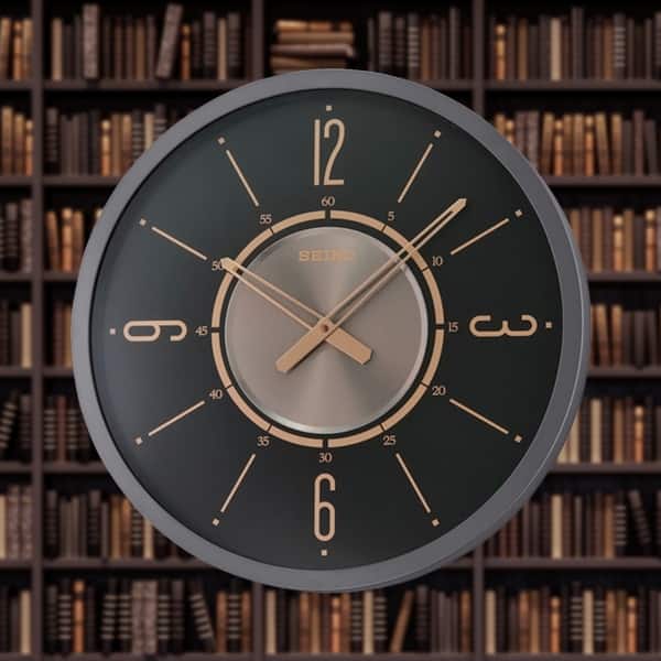 20" Wall, BLACK IRON COLOR, GLASS FRONT, GOLD ACCENTS