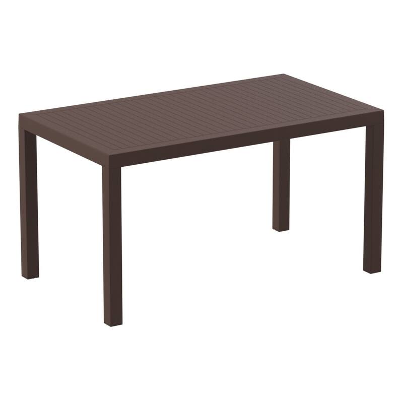 55" Solid Brown Rectangular Outdoor Patio Dining Table