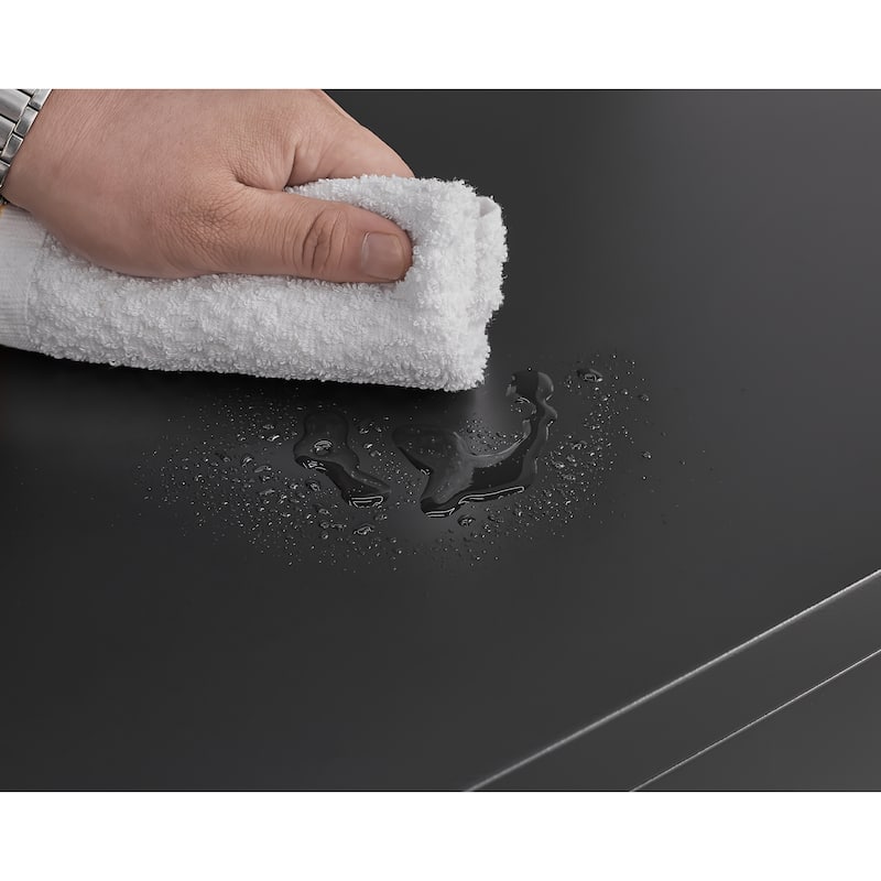 Black Lockable 2-Door Storage Cabinet with Adjustable Shelves Office Home Organizer - N/A