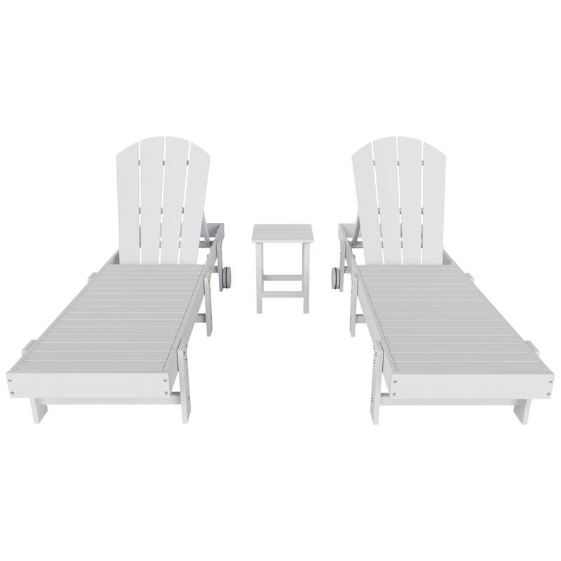 Polytrends Laguna Hdpe All Weather Outdoor Patio Pool Reclining Armless Chaise Lounges (3-Piece Set)