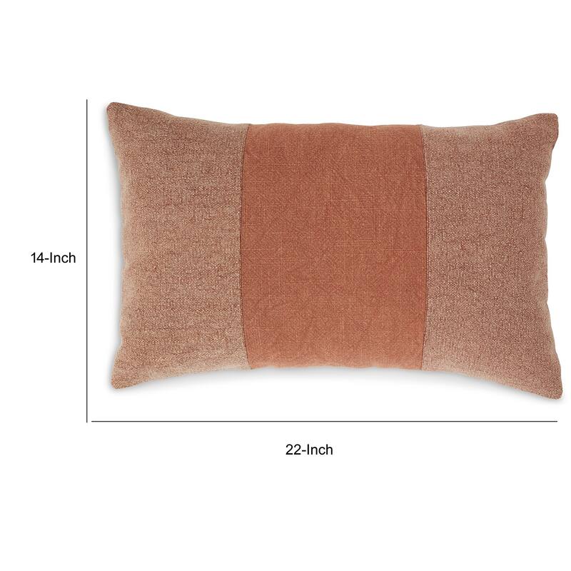 Ako Lumbar Pillow Set of 4, 14 x 22 Slim, Stonewashed Striped, Spice Pink
