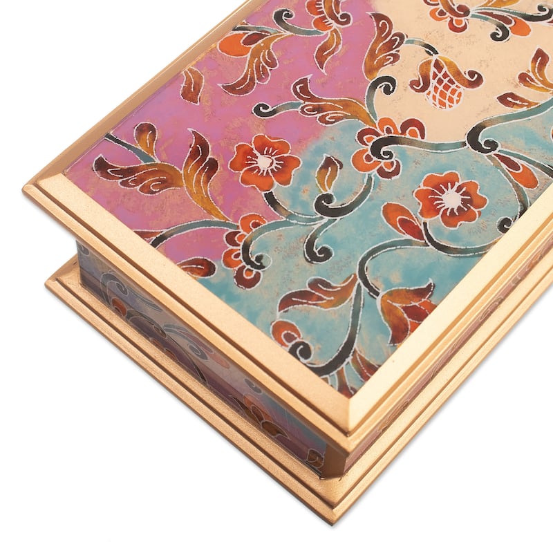 Novica Handmade Sweet Beauty Reverse-Painted Glass Decorative Box