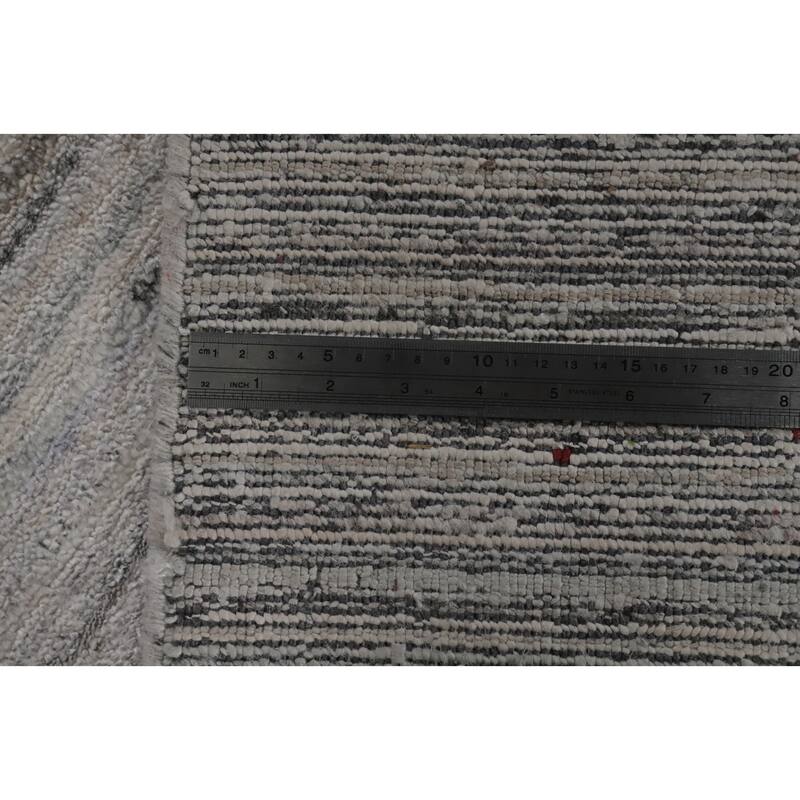 Hand Knotted Oriental 100% Wool Carpet Tribal Animal Pictorial Greys & Charcoal Gabbeh Area Rug - 9' 10'' X 8' 0''