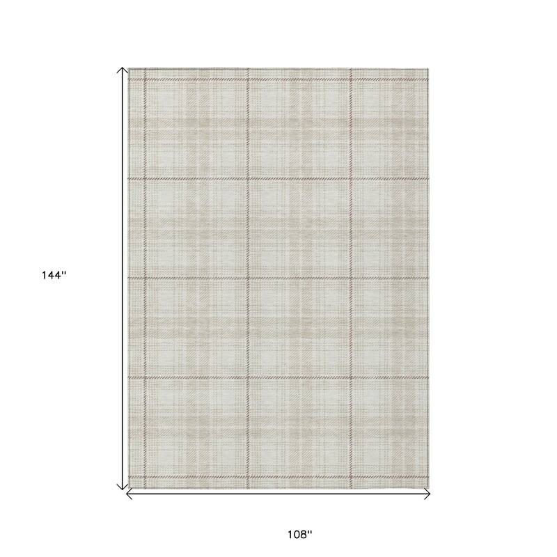 HomeRoots Plaid Transitional Rectangle Outdoor Rug