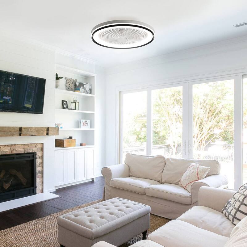 15"/19''/20"/42" RGB Color Dimmable LED Ceiling Fan with APP & Remote Control 6 Wind Speed, with Bluetooth Speaker Optional