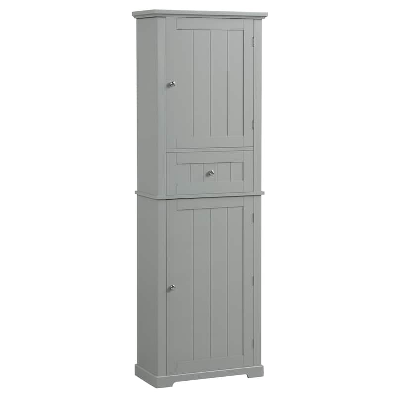 Roomfitters Tall Freestanding Bathroom Cabinet with Drawer, Adjustable Shelf and Smooth Painted MDF Finish