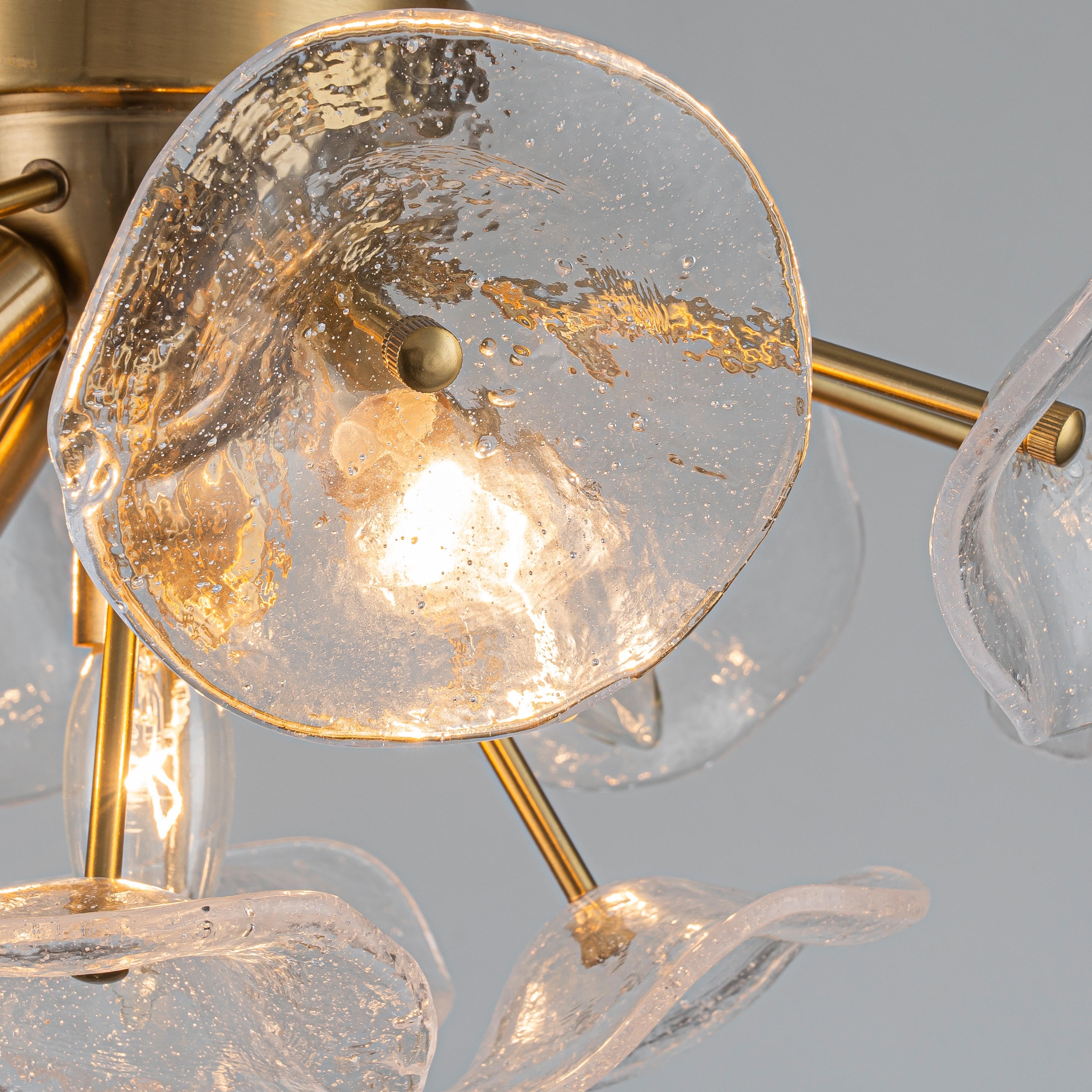 Starsky 5-Light Flush Mount Chandelier with Hand-Blown Flower
