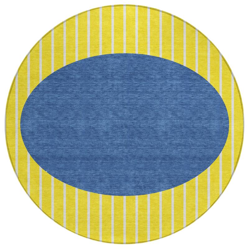 Machine Washable Indoor/ Outdoor Modern Sunrise Chantille Rug