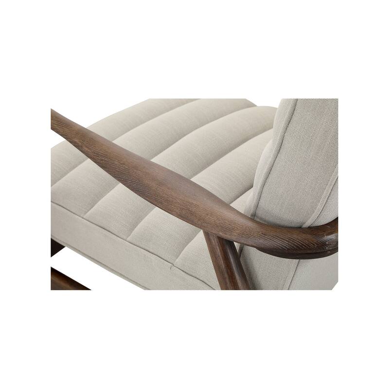 Aurelle Home Ash Wood and Upholstery Arm Chair - 30" wide x 27" deep