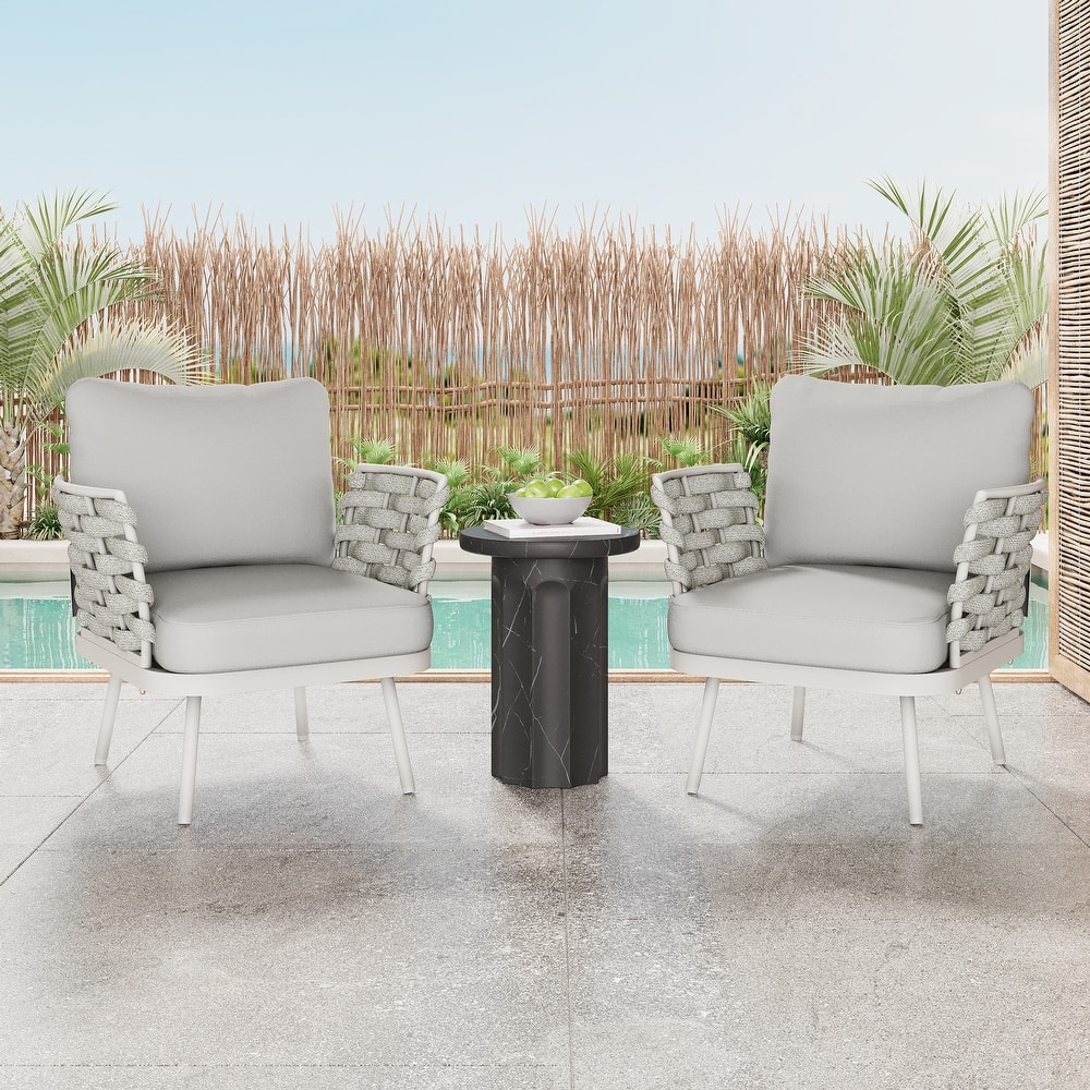 Christopher Knight Home - Langdon Patio Steel Club Chair（Set of 2）