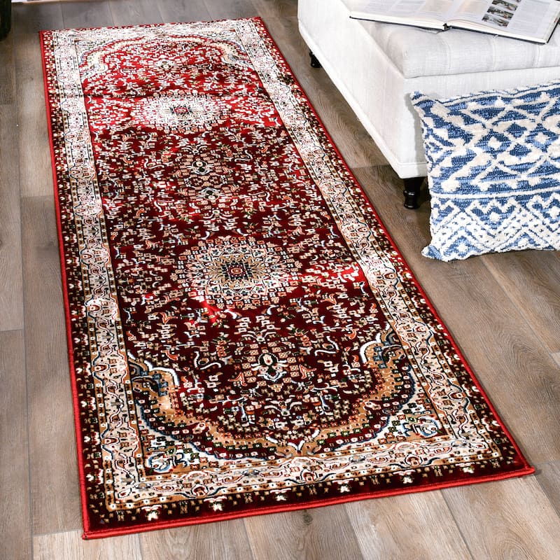 Prime Collection Traditional Area Rug - 2'8'' X 8'1'' - Red