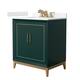 Option Green / Carrara Cultured Marble Top / Satin Bronze
