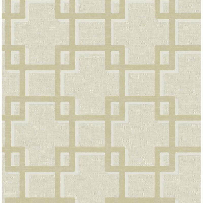 Seabrook Designs Tayler Interlocking Squares Unpasted Wallpaper - 20.5 in. W x 33 ft. L - Metallic Buttercream