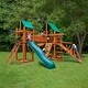 preview thumbnail 27 of 30, Gorilla Playsets Pioneer Peak Wooden Swing Set with Clatter Bridge and Tire Swing