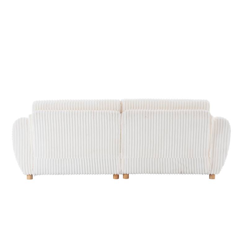 84.4" Corduroy 3-Seater Sofa with Solid Wood Frame, Comfortable Cushions