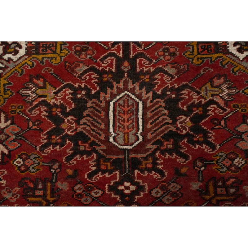 Hand Knotted Oriental 100% Wool Carpet Traditional Medallion Oranges & Rust Heriz Area Rug - 11' 5'' X 8' 3''