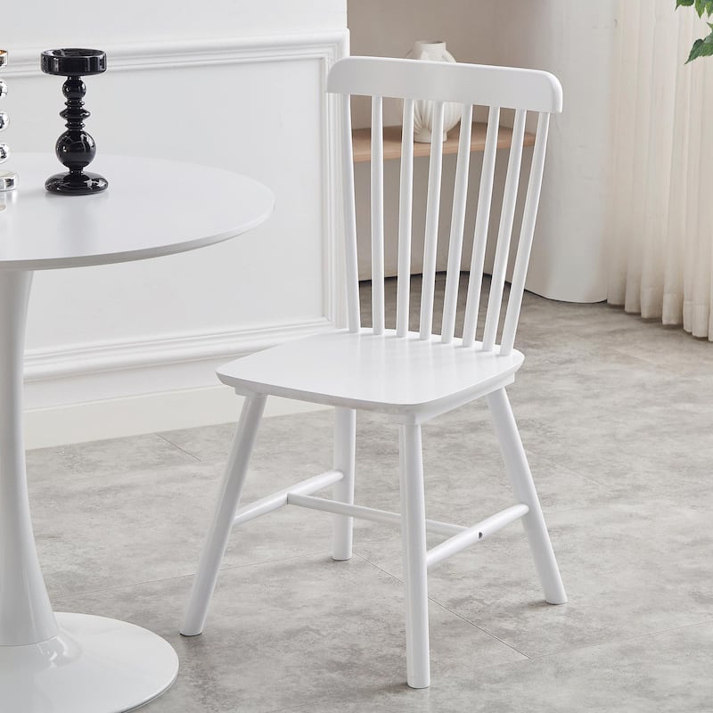 Set of 4 Rubber Wood Dining Chairs, Solid Wood