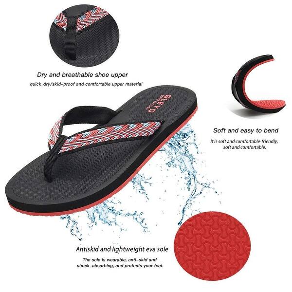 Shop Qleyo Womens Flip Flops Skid Proof Slippers Beach Sandals