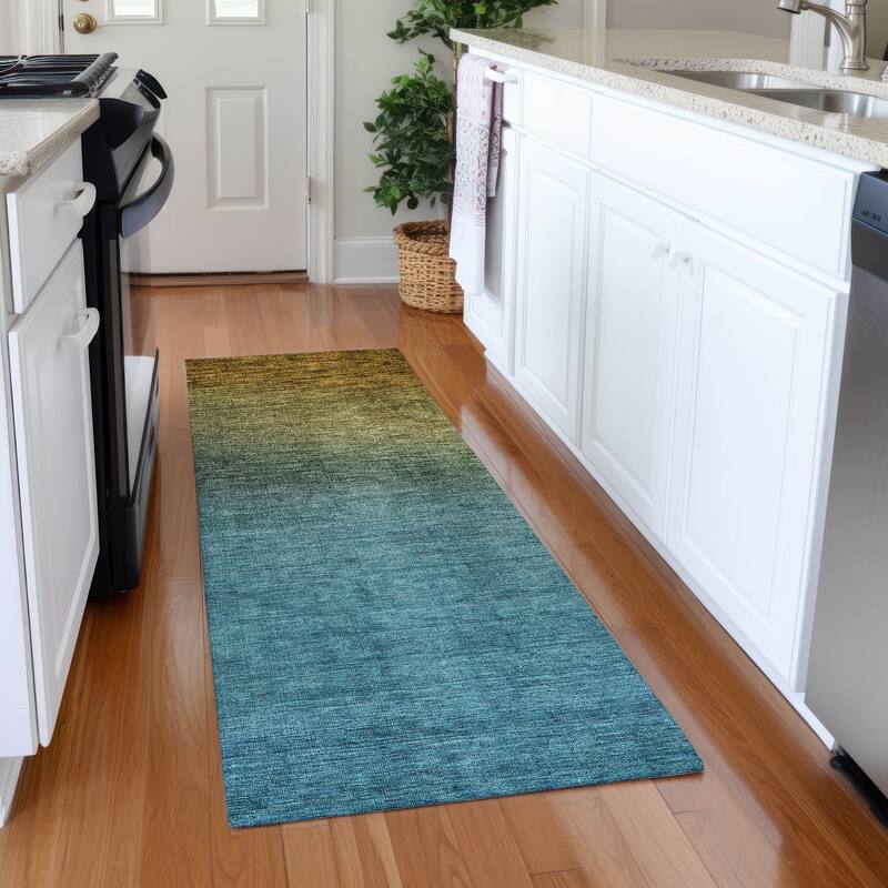 Machine Washable Indoor/ Outdoor Chantille Modern Ombre Rug - Brown - 2'3" x 7'6"