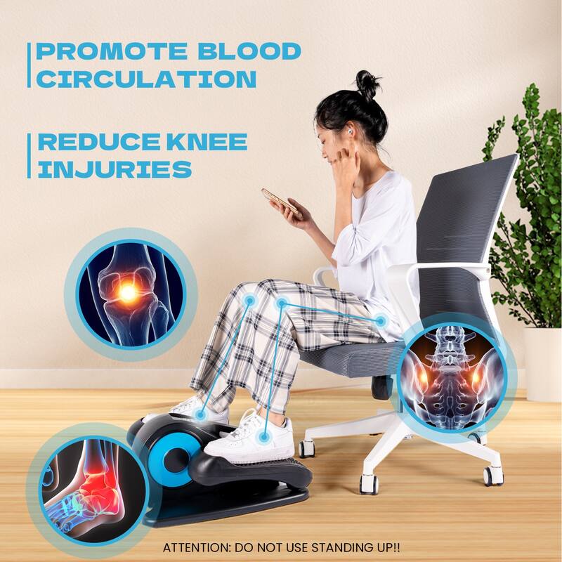 Under Desk Elliptical Machine, Elliptical Trainer with Remote Control Seated Pedal Exerciser for Seniors Adults and Teens