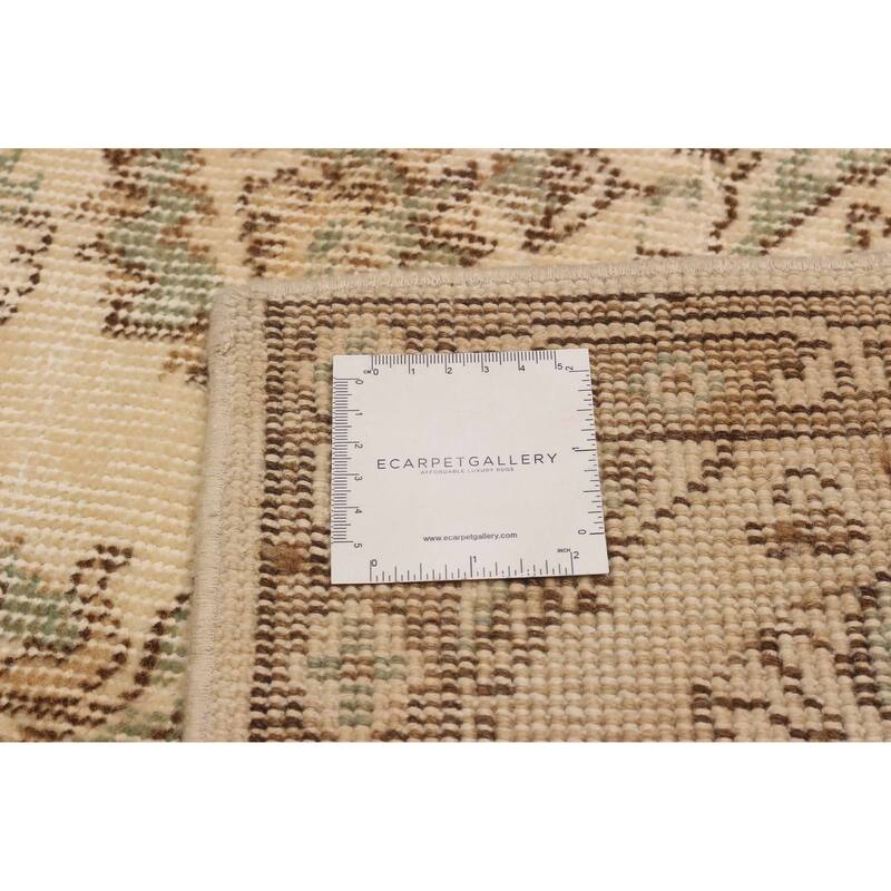 ECARPETGALLERY Hand-knotted Antalya Vintage Cream Wool Rug - 5'9 x 9'4