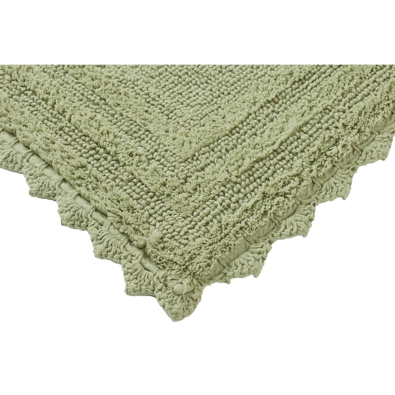 Better Trends Bath Rugs Set 100% Cotton Soft & Water Absorbent Tufted Bathroom Rug for Shower, Sink Bath Mats Lilly Crochet