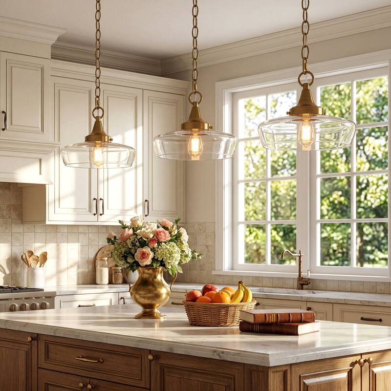 68.8-Inch Modern Glass Pendant Light with Adjustable Chain