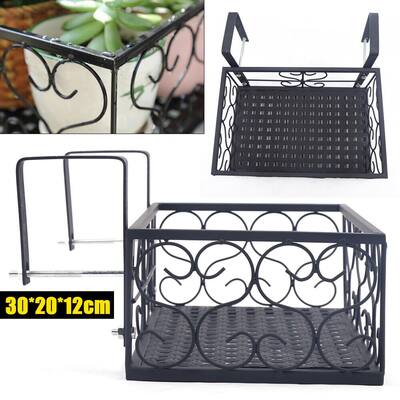 Metal Hanging Basket Planter for Fence Railing