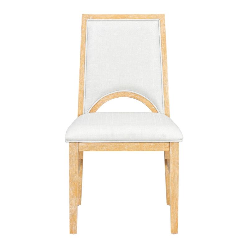 5-Piece Set, 57.3" Extendable Dining Table with 4 Upholstered Chairs