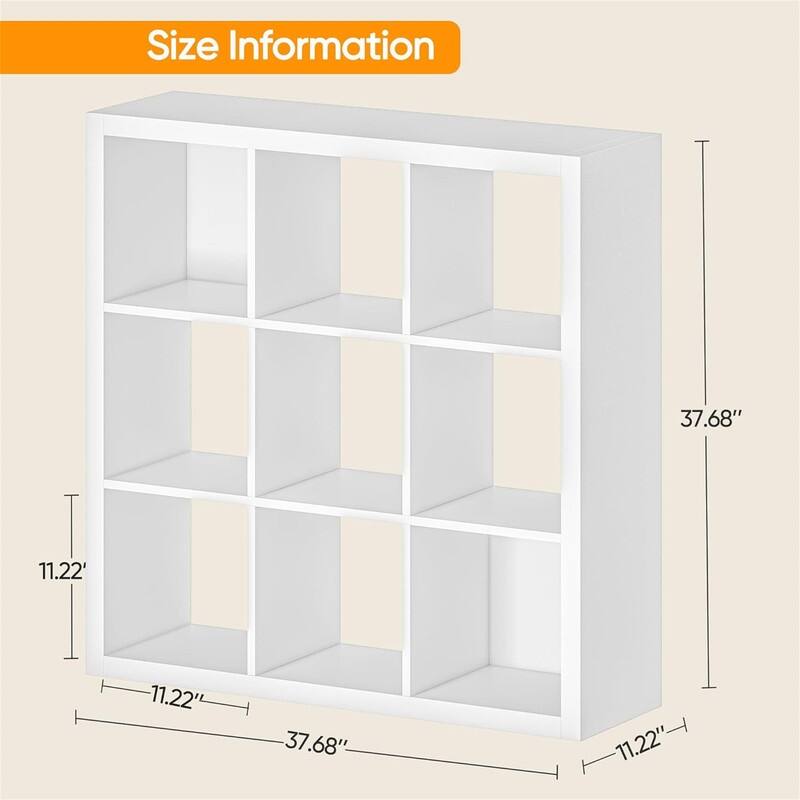 9 Cube Storage Organizer with Back Panels - 10.2"D x 37.7"W x 37.7"H