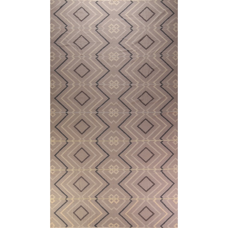 Flat Weave Kilim Durrie Oriental Large Area Rug Geometric Carpet - 10'5" x 19'2"