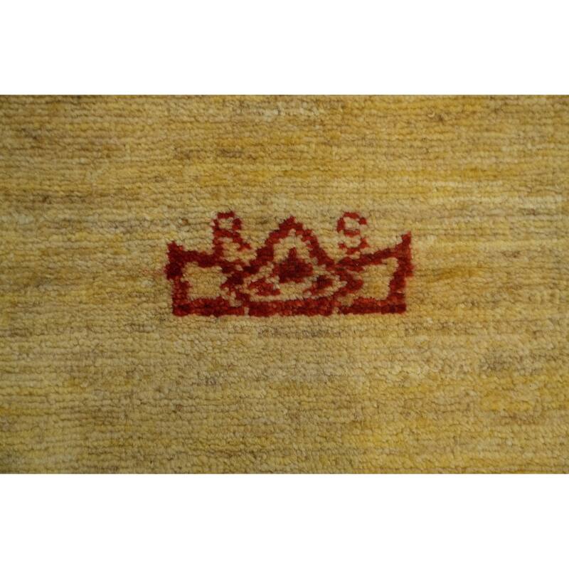Hand Knotted Traditional Wool Yellow Floral Area Rug - 11' 9'' X 11' 8''