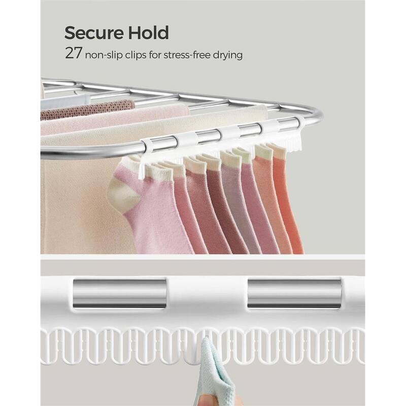 Modern Stainless Steel Clothes Drying Rack with Sock Clips