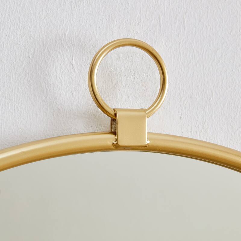 FirsTime & Co. Marshall Gold Round Mirror, American Crafted, Gold, Mirror, 32.5 x 1 x 36 in