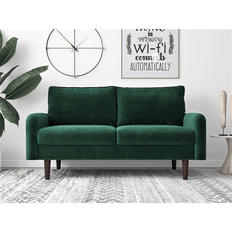 US Pride Furnitirue 58''W Tapered Legs Kent Velvet Loveseat - Grey